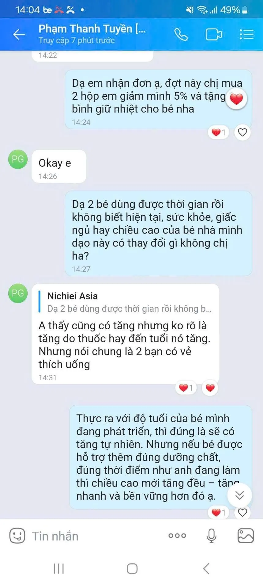Ảnh chụp phản hồi khách hàng 03